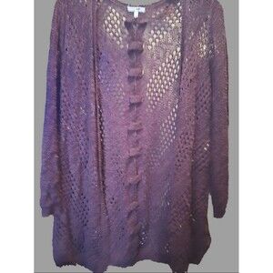 Maurice's Plum Lacy Cardigan - size XL